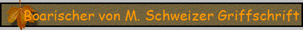 Boarischer von M. Schweizer Griffschrift