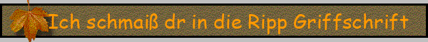 Ich schmaiß dr in die Ripp Griffschrift