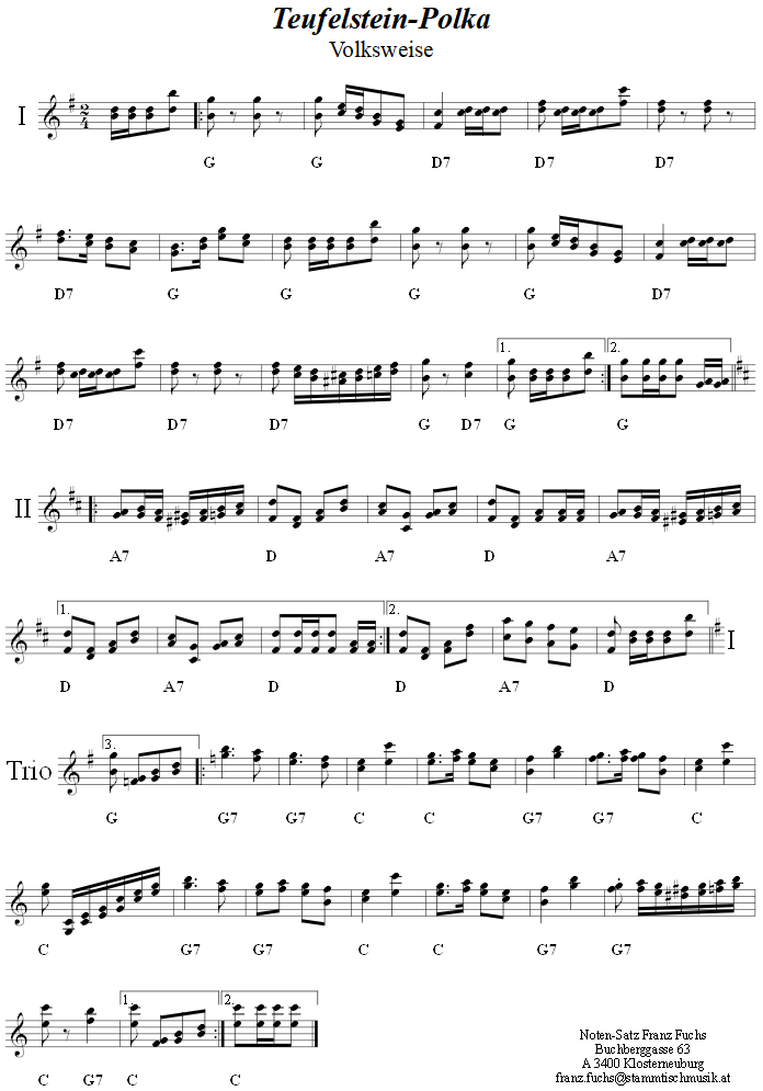 Teufelstein-Polka - Noten aus dem Repertoire